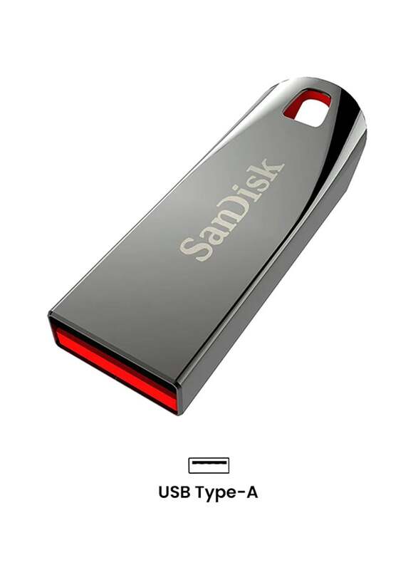 SanDisk 64GB Cruzer Flash Drive, Silver/Red