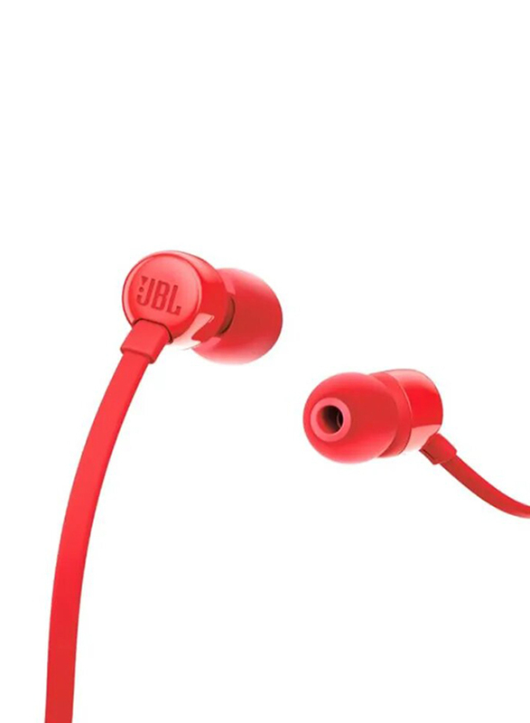 JBL Tune 110 Pure Bass 3.5mm Jack In-Ear Headphone with Mic, Red