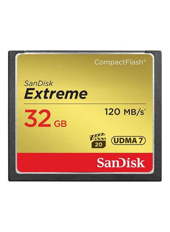 Sandisk 32GB Extreme UDMA 7 CompactFlash Memory Card, Gold