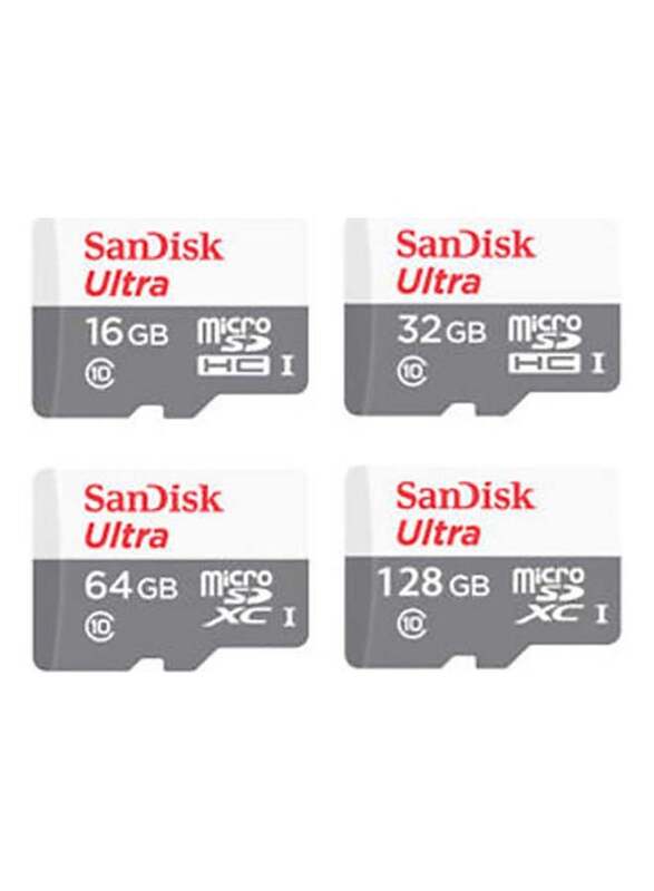 Sandisk 64GB Ultra MicroSDXC Memory Card, White/Grey