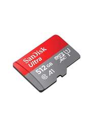 Sandisk 512GB Ultra Class 10 MicroSDXC Memory Card, Grey/Red