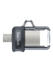 SanDisk 32GB Ultra Dual USB 3.0 Flash Drive, Black/Silver