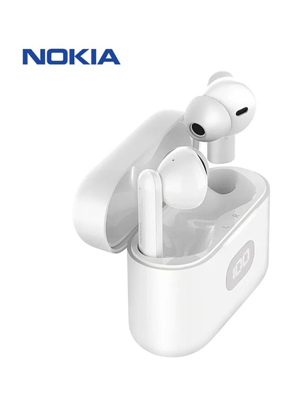 Nokia E3102 Wireless/Bluetooth In-Ear Noise Cancelling Sports Earbuds with Mic, White