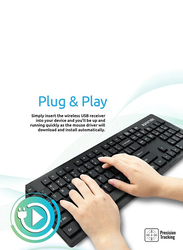 Promate KeyMate-2 Ultra-Slim 2.4Ghz Wireless English/Arabic Keyboard and Mouse, Black