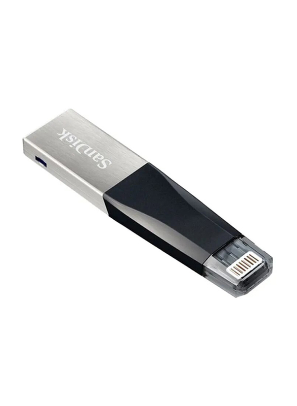 SanDisk 64GB iXpand Mini USB Flash Drive, Black/Silver