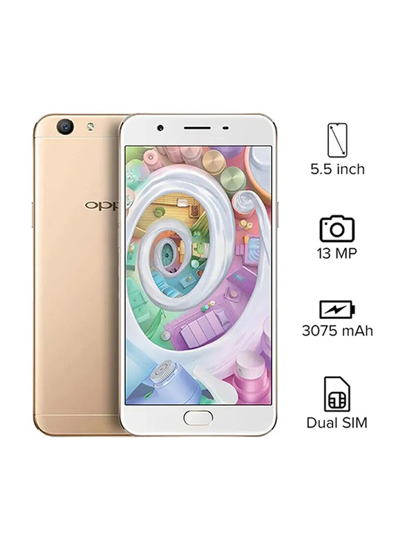Oppo F1s 32GB Gold, 4GB RAM, 4G LTE, Dual Sim Smartphone