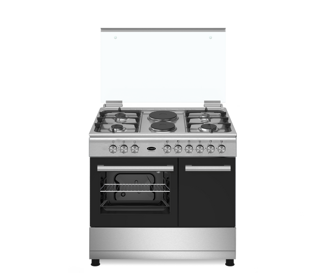 Venus VC9642BCD 4 Gas Burners And 2 Hot Plate Electric Freestanding Gas Cooking Range, Auto Ignition, Silver