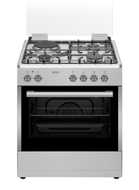 Venus 3 Gas Burners And 1 Hot Plate Electric Freestanding Gas Cooking Range, Auto Ignition, Silver