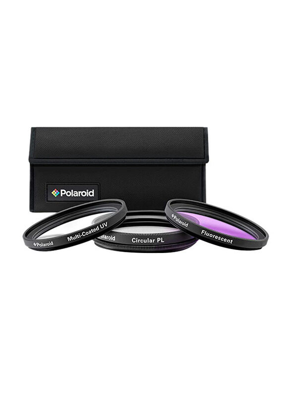 

Polaroid 3-Piece 58mm Multi-Coated/Circular/Fluorescent Optics Filter Lens, PL3FIL58, Black