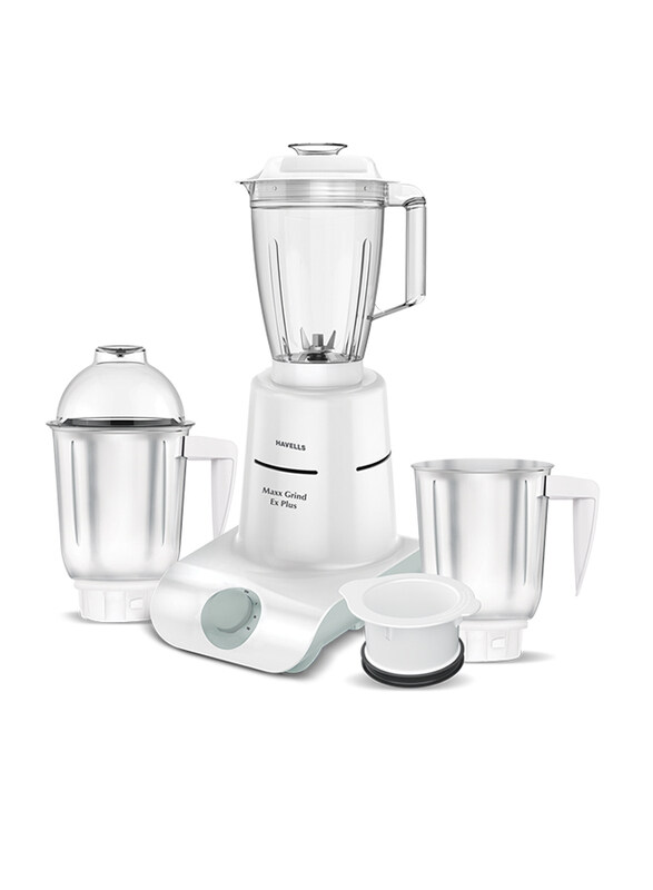 Havells Maxx Grind EX Plus 3 in 1 Mixer Grinder Blender, 700W, White/Grey