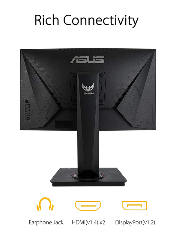 Asus 23.6 Inch TUF Full HD Curved LED Gaming Monitor, VG24VQ, Black
