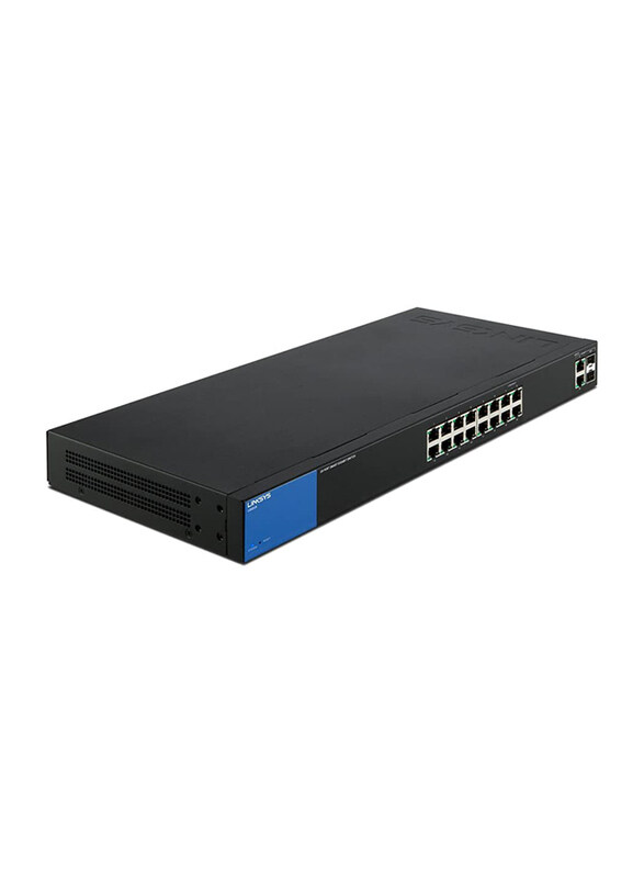 

Linksys Business 16-Port Gigabit Smart Managed Switch with 2 Gigabit and 2 SFP Ports, LGS318, Black