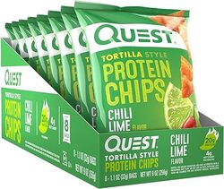 Quest Tortilla Style Protein Chips Chili Lime Flavor 8 Pieces