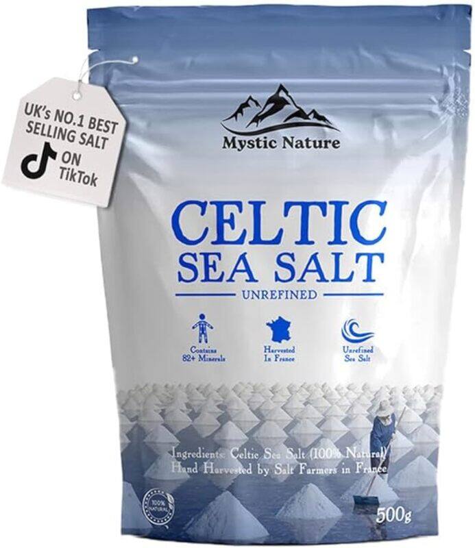 

Generic Mystic Nature Light Gray Celtic Sea Salt Contains 82 Minerals 500g