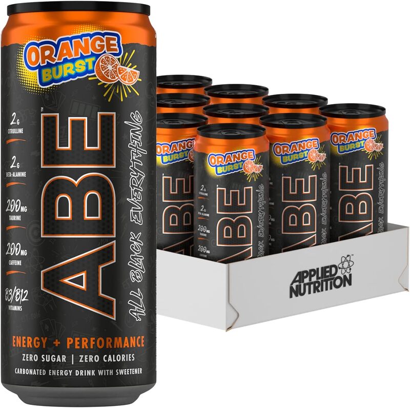 

applied nutrition ABE Energy Drinks, Orange Burst, 330ml, Pack of 12