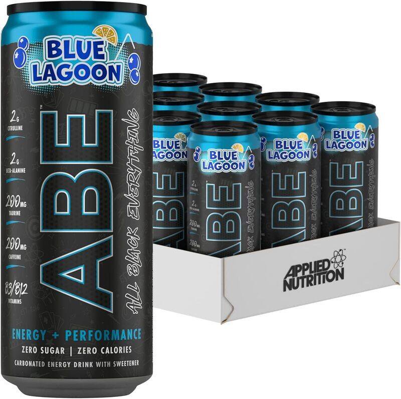 

applied nutrition ABE Energy Drinks, Blue Lagoon, 330ml, Pack of 12