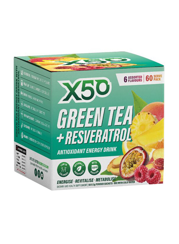 

X50 Assorted Flavours Green Tea, 60 Sachets