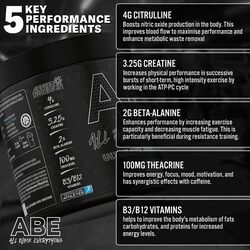 ABE Pre Workout - All Black Everything Pre Workout Powder, Energy & Physical Performance with Citrulline, Creatine, Beta Alanine 315g - 30 Servings Baddy Berry