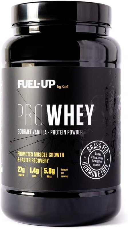 

Fuel Up By K-cal PROWHEY - Grass Fed and Hormone Free Whey Protein - 27g of protein per serving - Gourmet Vanilla - 2lb