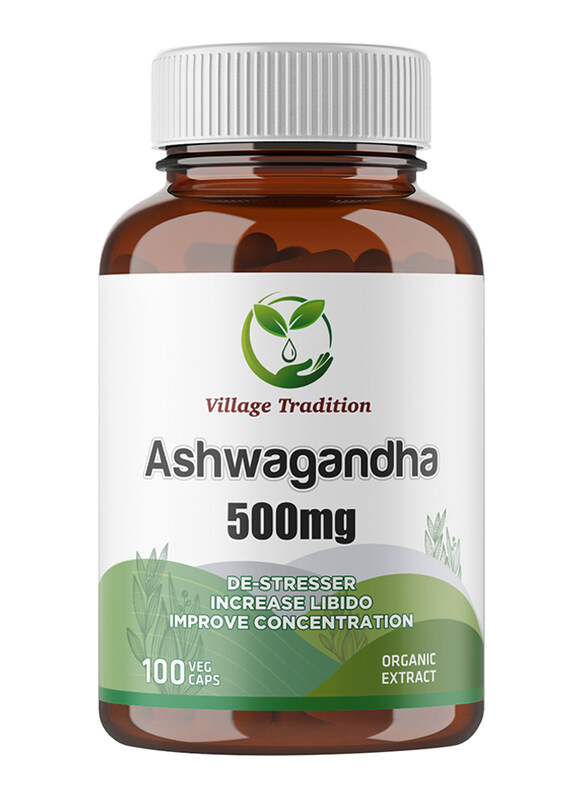 

HC Nutrition Village Tradition Ashwagandha, 500mg, 100 Veg Tablets