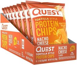 Quest Tortilla Style Protein Chips Nacho Chesse Flavor 8 Pieces