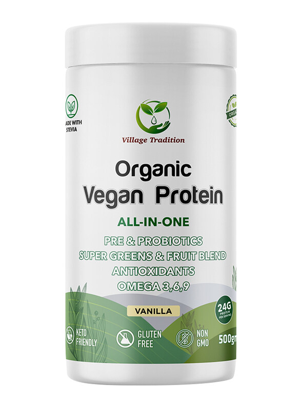 

Village Tradition Vanilla Flavour All In One Vegan Protein, 500gm