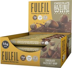 Protein Bar (15 X 55G Bars)  Chocolate Hazelnut Whip Flavour 20G High Protein, 9 Vitamins, Low Sugar