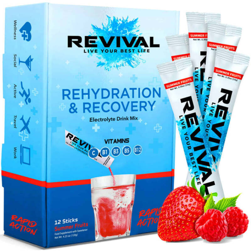 

Revival Rapid Rehydration Electrolytes Powder Summer Fruit 12 Sachet