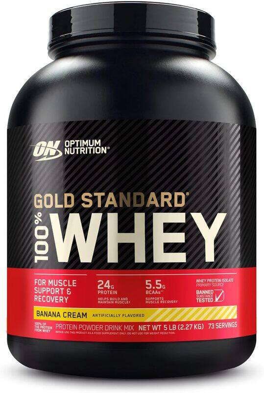 

OPTIMUM NUTRITION Gold Standard 100 Percent Whey Protein - Banana Cream - 2.27 Kg