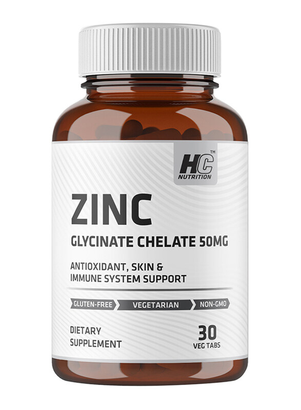 

HC Nutrition Zinc Glycinate Chelate Dietary Supplement, 50mg, 30 Tablets