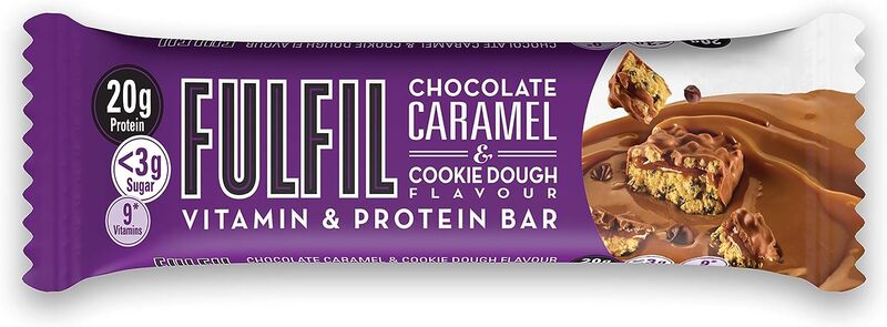 Protein Bar 15 X 55G Bars Chocolate Caramel & Cookie Dough Flavour 20G High Protein, 9 Vitamins, Low Sugar