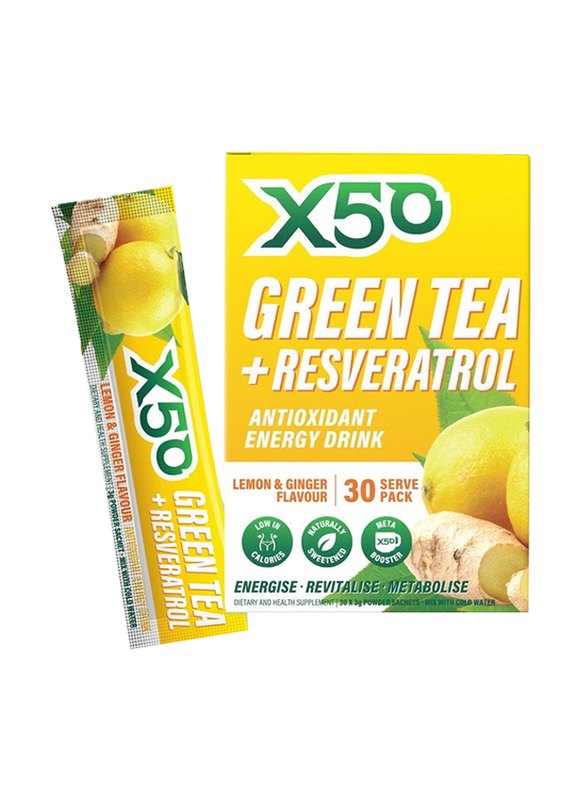 

X50 Lemon & Ginger Green Tea, 30 Sachets