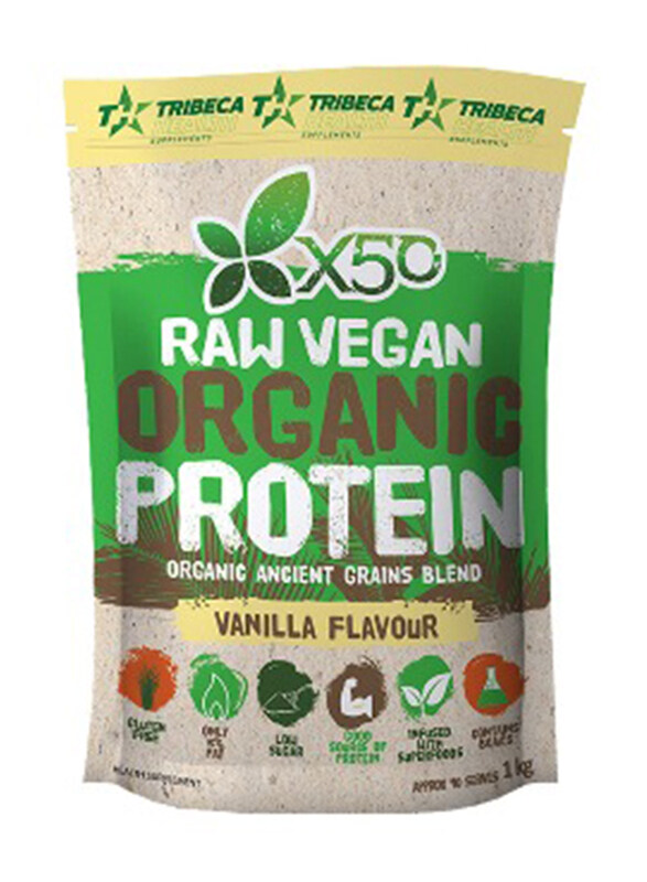 

X50 Raw Vegan Organic Protein, 1 KG, Vanilla