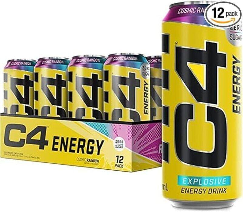 

cellucor C4 Zero Sugar Energy Drink Cosmic Rainbow 500ml Pack of 12