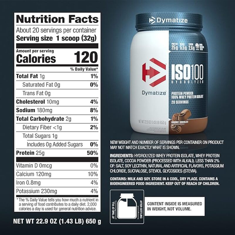 Dymatize ISO 100 Gourmet Chocolate 650 gm, 20 Servings