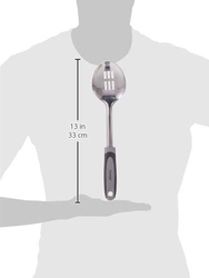 Flamingo Slotted Spoon U Shape with Handle, Silver/Grey