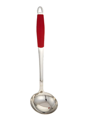 Flamingo 2.5mm Mirror Polish Stainless Steel Ladle, Silver/Red