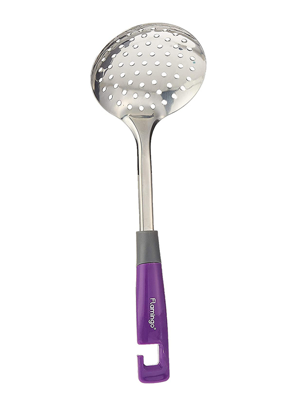 Flamingo Stainless Steel Skimmer, Silver/Purple