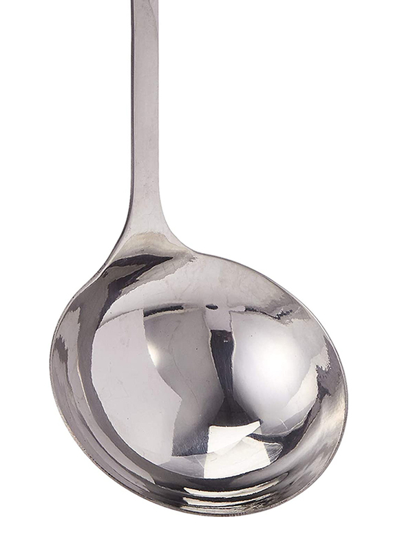 Flamingo 12-inch Mirror Polish Stainless Steel Ladle, Silver