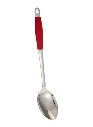 Flamingo 15-inch Stainless Steel Solid Spoon, FL4541KW, Red/Silver