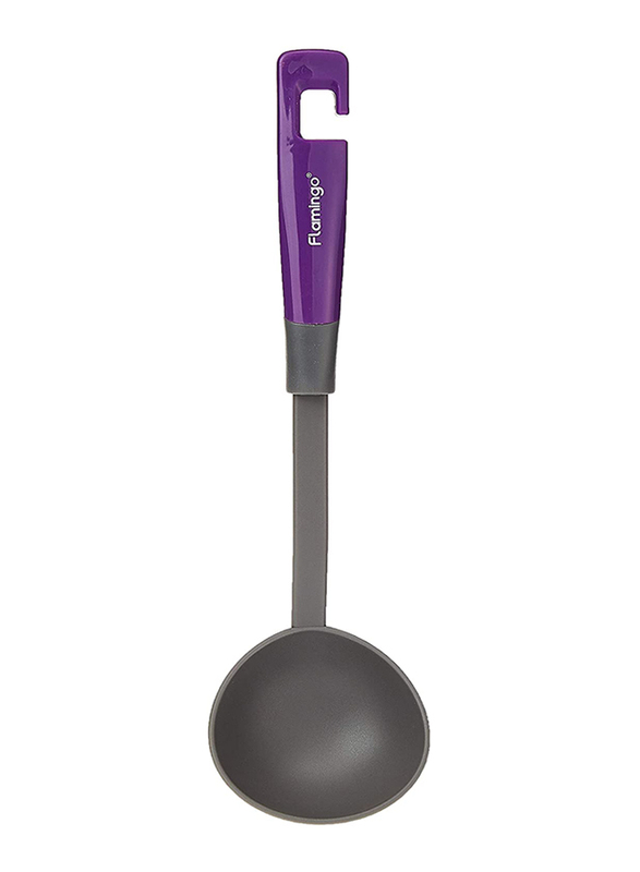 Flamingo Large Melamine Ladle, Grey/Purple