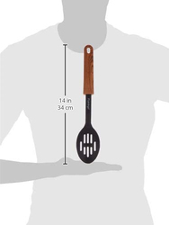 Flamingo Alloy Steel Nylon Slotted Spoon, Black/Brown