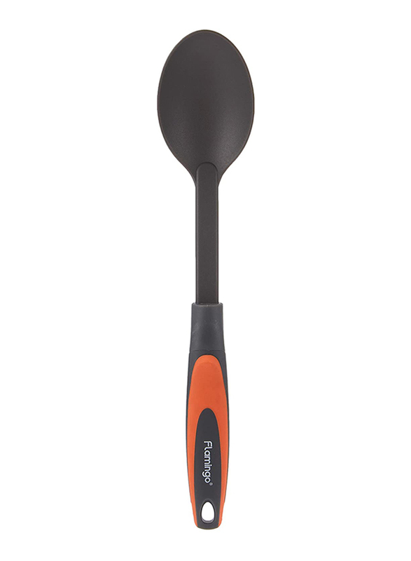 Flamingo 15-inch Alloy Steel Serving Spoon, FL4504KW, Black