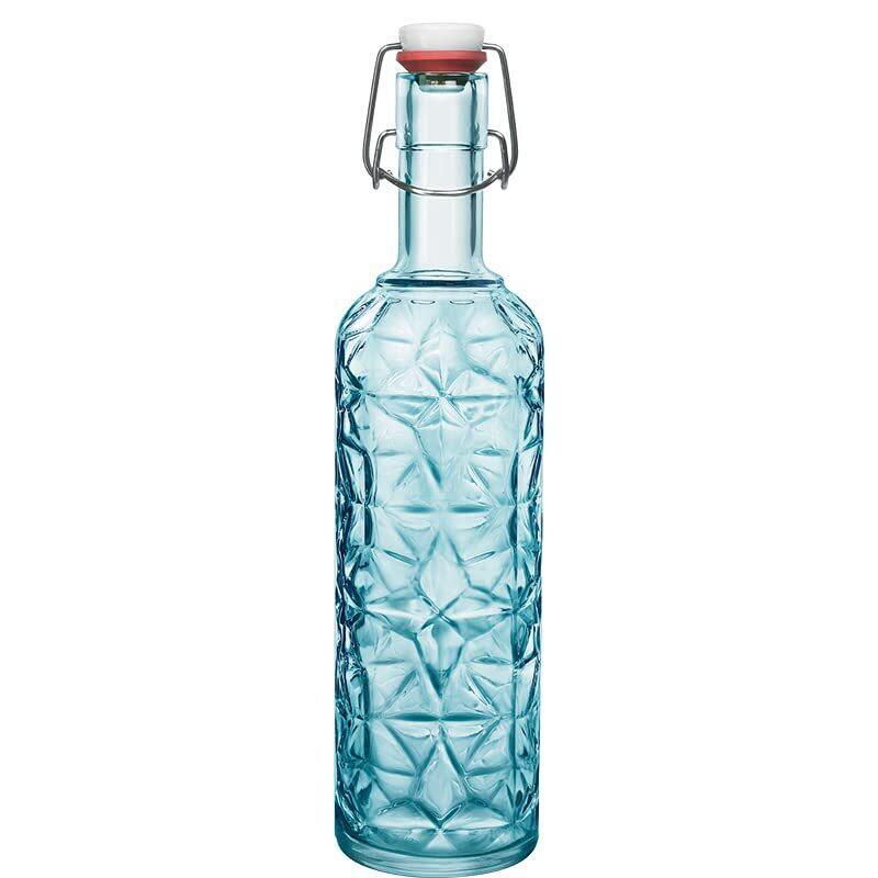 

Bormioli Rocco Glass Water Bottle, 9.5 x 9 x 33cm, 594268, Blue