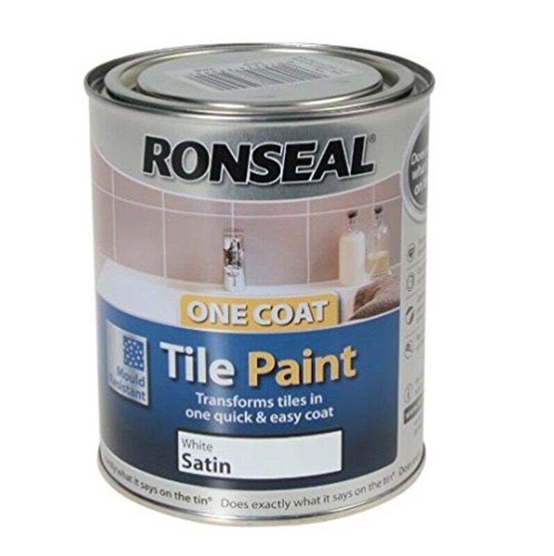 

Ronseal 750ml One Coat Satin Tile Paint, White