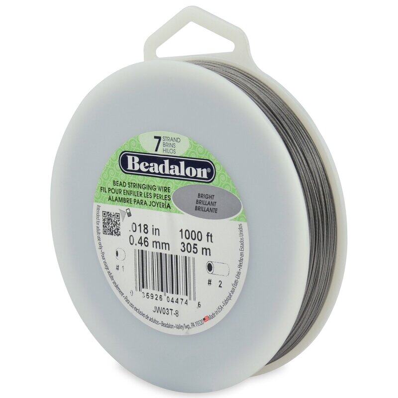 

Beadalon 7-Strand Bright Bead Stringing Wire, 305m, Silver