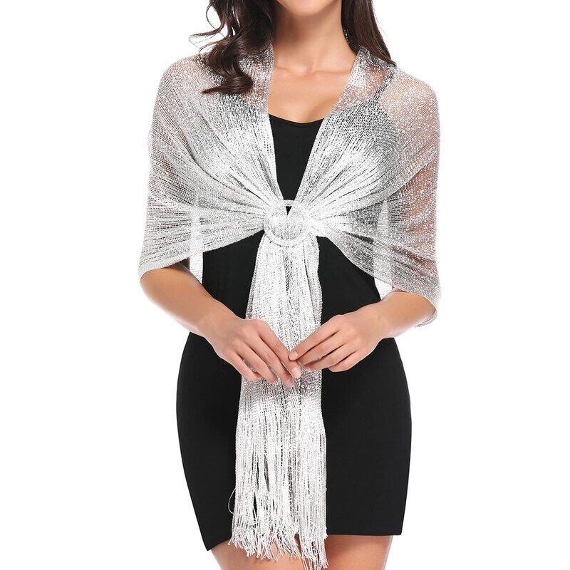 

Vimate Sparkling Metallic Shawls and Wraps for Evening Party/Formal Dresses (20+ Colors)