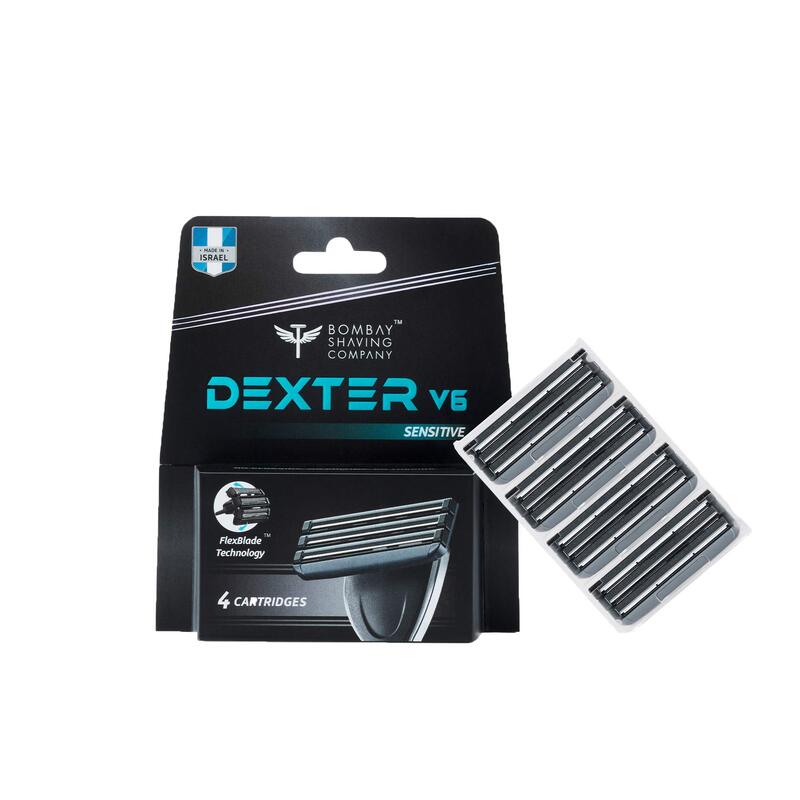 Bombay Shaving Company Dexter V6 Senstitive Cartridges with FlexBlade Technology, 4-Piece