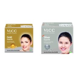 VLCC Natural Sciences Gold Facial Kit & Natural Sciences Silver Facial Cream Kit, 2 x 60gm