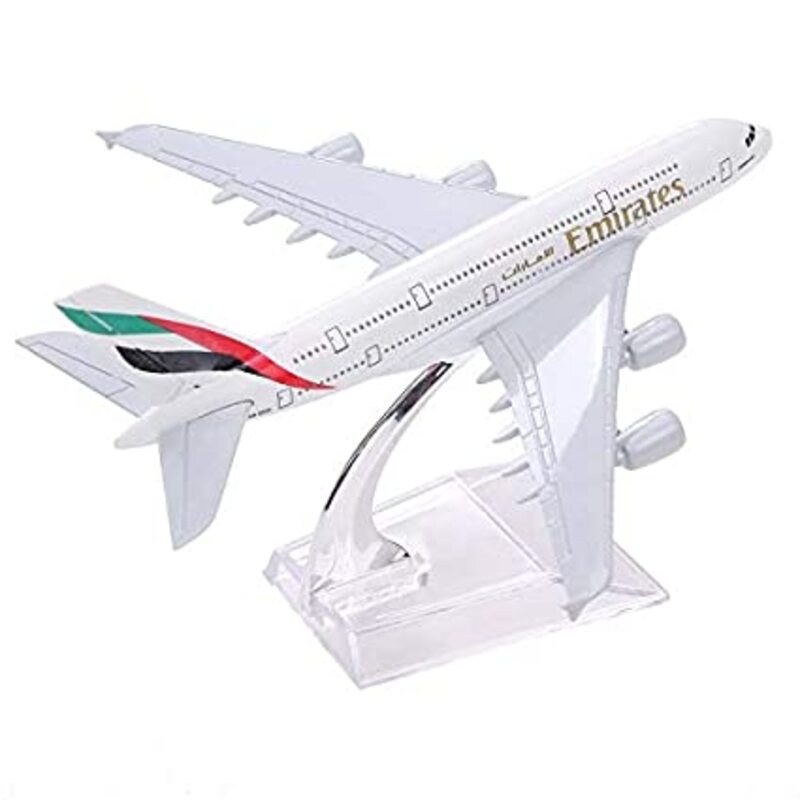Toytle Diecast Alloy Metal Emirates Airbus A380 16cm Aircraft Model (Multicolour)
